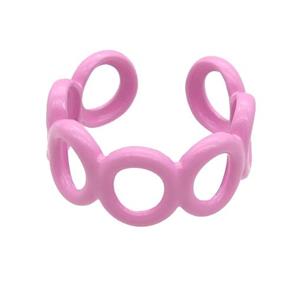 copper Ring with pink fire lacquered, approx 9mm, 17mm dia [FN25155]