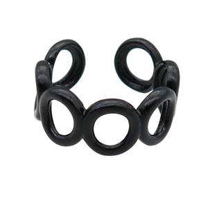 copper Ring with black fire lacquered, approx 9mm, 17mm dia [FN25157]