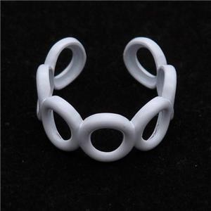 copper Ring with white fire lacquered, approx 9mm, 17mm dia [FN25158]