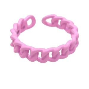 copper Ring with pink fire lacquered, approx 5mm, 18mm dia [FN25164]