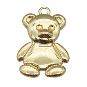 copper Bear pendant, gold plated, approx 15-20mm [FN25395]