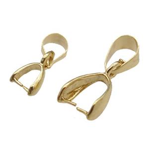 copper pinch bail, gold plated, approx 7mm wide [FN25416-7MM]