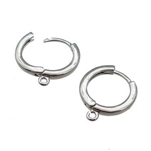 copper Hoop Earring Accessories, platinum plated, approx 14mm [FN25676]