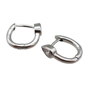 copper Latchback Earring, platinum plated, approx 13-14mm [FN25678]