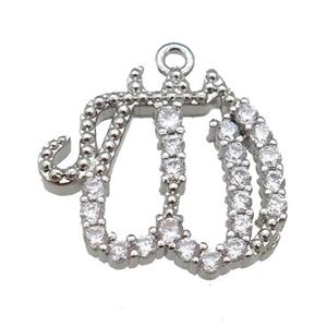 copper pumpkin pendant paved zircon, platinum plated, approx 18mm [FN25722]