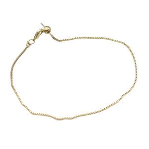 copper box chain for bracelet, gold plated, approx 1mm, 60mm dia [FN25736]