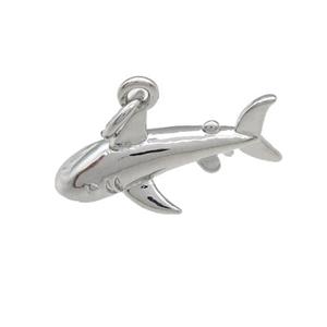 copper dolphin pendant, platinum plated, approx 20mm [FN25767]