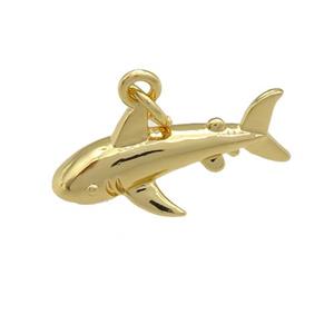copper dolphin pendant, gold plated, approx 20mm [FN25768]