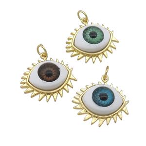 copper pendant with Evil Eye, mixed, gold plated, approx 17-20mm [FN25919]