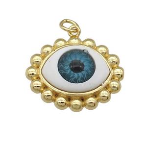 copper pendant with blue Evil Eye, gold plated, approx 17-20mm [FN25934]