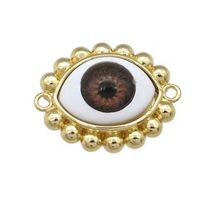 copper connector with red Evil Eye, gold plated, approx 17-20mm [FN25936]