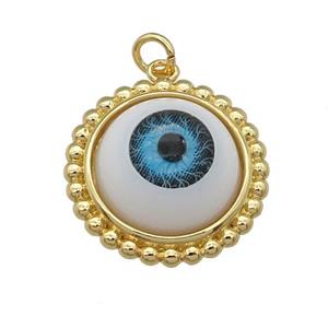copper pendant with blue Evil Eye, gold plated, approx 20mm [FN25941]