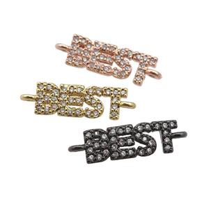 copper BEST connector pave zircon, mixed, approx 5-14mm [FN25952]