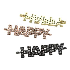 copper HAPPY connector paved zircon, mixed, approx 5-20mm [FN25962]