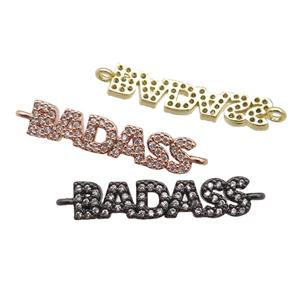 copper BADASS connector paved zircon, mixed, approx 5-23mm [FN25967]