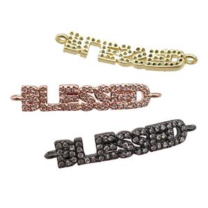 copper BLESSED connector paved zircon, mixed, approx 5-25mm [FN25977]