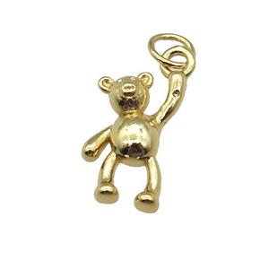 copper Bear pendant, gold plated, approx 10-15mm [FN26286]