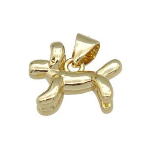 copper dog charm pendant, gold plated, approx 12-15mm [FN26365]