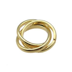 copper circle Link ring pendant, gold plated, approx 11mm [FN26655]