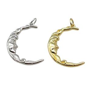 cpper Moon charm face, mixed, approx 20-25mm [FN26666]