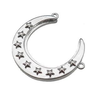 copper crescent moon pendant, platinum plated, approx 20-23mm [FN26667]