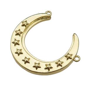 copper crescent moon pendant, gold plated, approx 20-23mm [FN26668]