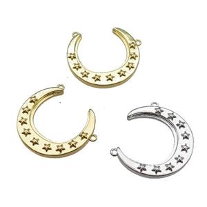 copper crescent moon pendant, mixed, approx 20-23mm [FN26669]