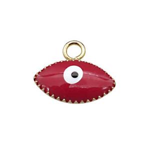 copper Evil Eye pendant with red enamel, gold plated, approx 6-10mm [FN26773]