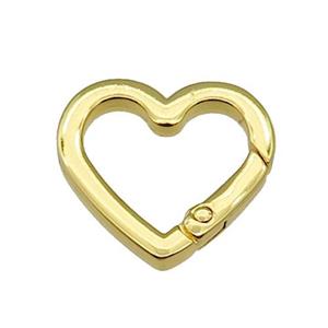 copper Carabiner Clasp, heart, gold plated, approx 25mm [FN26831-L]