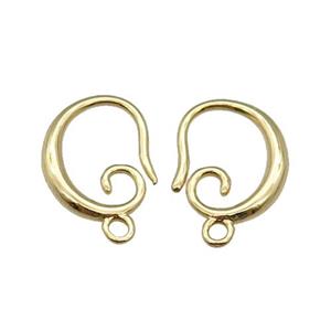 copper Hook Earring, gold plated, approx 10-13mm [FN26847]