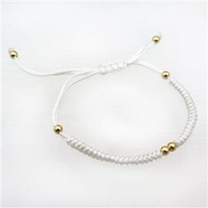 white nylon braclet, adjustable, approx 20-24cm length [FN26875]