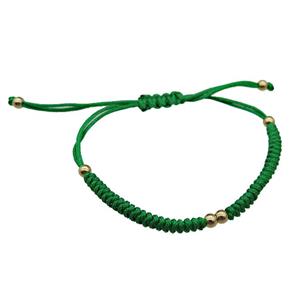 green nylon braclet, adjustable, approx 20-24cm length [FN26877]
