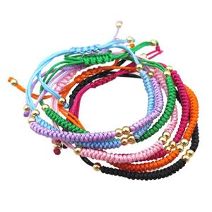 mixed nylon braclet, adjustable, approx 20-24cm length [FN26883]