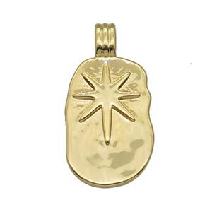 copper northStar pendant, gold plated, approx 12-18mm [FN26990]