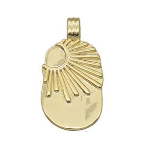 copper Sunshine charm pendant, gold plated, approx 12-19mm [FN26991]