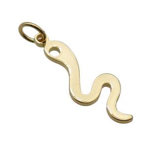 copper snake pendant, gold plated, approx 8-21mm [FN27014]