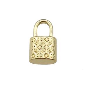 copper Lock pendant, gold plated, approx 7-12mm [FN27027]