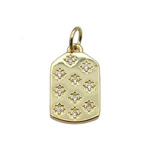 copper Stars pendant paved zircon, gold plated, approx 10-15mm [FN27055]