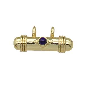 copper stick pendant, gold plated, approx 9-19mm [FN27061]
