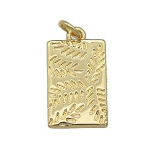 copper Rectangle pendant, gold plated, approx 11-17mm [FN27091]