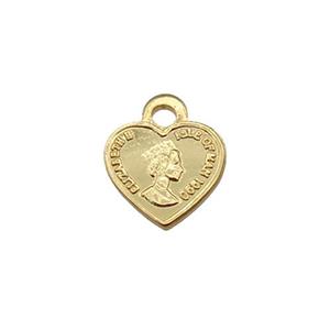 copper heart, gold plated, approx 8mm [FN27140]