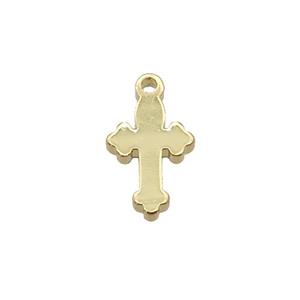 copper cross pendant, gold plated, approx 7-12mm [FN27141]