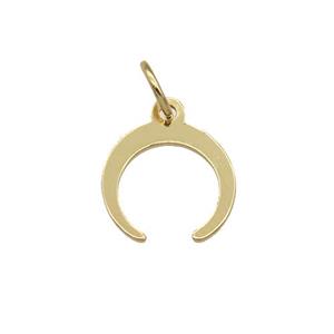 copper crescent moon pendant, gold plated, approx 10mm [FN27142]