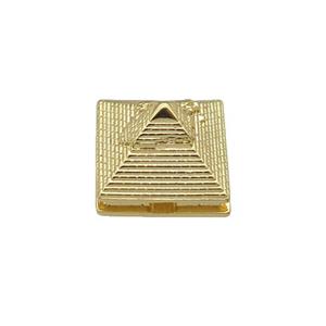 coppery Pyramid charm beads, gold plated, approx 13mm [FN27164]