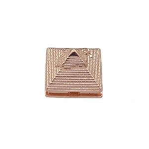 coppery Pyramid charm beads, rose gold, approx 13mm [FN27165]