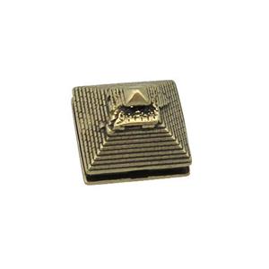coppery Pyramid charm beads, antique bronze, approx 13mm [FN27166]