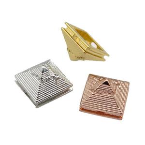 coppery Pyramid charm beads, mixed, approx 13mm [FN27167]