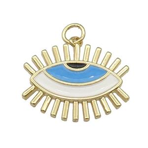 copper Eye pendant with white enamel, gold plated, approx 17-21mm [FN27220]