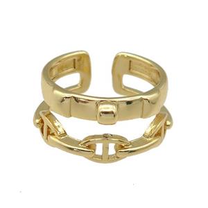 copper Ring, gold plated, approx 10mm, 18mm dia [FN27233]