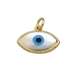 copper pendant with Pearlized Shell Evil Eye, gold plated, approx 9-15mm [FN27445]